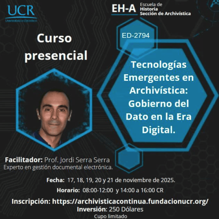 Curso presencial Tecnologías emergentes en Archivística